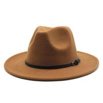 Hat Ladies Jazz Hat British Retro Top Hat Women'S Trendy Ladies Woolen Gentleman Hat M（56-58cm） šviesiai ruda spalva