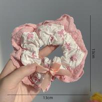 Mielas raštas Kaspinėliai Plaukų gumytės Y2K Baletas Elastinė plaukų virvutė Plaukų aksesuarai Uodegos laikiklis Plaukų žiedas balta