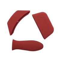 3 Pieces Handle Protector Heat-insulated Anti-deform Pan Grip Sleeve Tool Silicone Pot Wear-resistant Kitchen Accessory Shop raudona