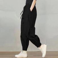 Pavasarinės laisvalaikio moteriškos kelnės madingos gatvės apranga Harem Joggers Ilgio kulkšnis Oversize laisvos kelnės mergaitėms 6XL juoda