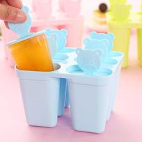 6 Cells DIY Ice Cream Icepop Mold Maker Block Mould Homemade Set white