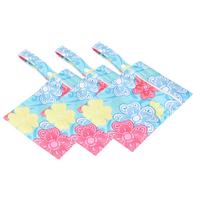 3pcs Cloth Diaper Bag Zippered Pocket Water Resistant Printed Reusable Travel Beach Pool Yoga Gym white