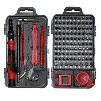 115-in-1 Tikslus Atsuktuvų Rinkinys Multifunkcinis Įrankis su Torx Šešiakampiais Antgaliais Rinkinys Magnetinis Tinka Nešiojamojo Kompiuterio Telefono Laikrodžio Remontui raudona