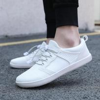 Men's Wide Barefoot Canvas Sneaker Flats Soft Zero Drop Sole Wider Toe Light Weight Sneakes Big Size 47 46 balta