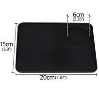 Food Grade Silicone Rubber Espresso Mat 8 Inch X 6 Inch(20cm X 15cm ), Coffee Tamper Mat, Black black