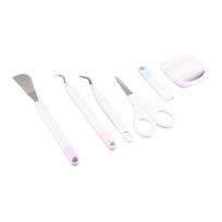 6pcs Vinyl Weeding Tools Kit Shovel Scissors Looper Tweezers DIY Art Carving Tools for DIY white
