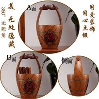 Chinese-style ceramic entrance lucky bucket into the door shoe cabinet key storage ornament small decorative crafts