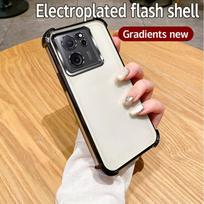 Dėl Xiaomi 13T dėklo Xiaomi 13T Pro dangtelio Xiaomi 13T mi 13T 13T Pro telefono dėklo Bamperis Atsparus smūgiams Apsaugantis Dangtelis Skaidrus galvanizuotas For Xiaomi 13T Pro white