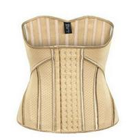 Latex Waist Trainer Shapewear: Sports Tights with Belly Belt S smėlis