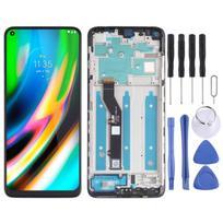 TFT LCD ekranas, skirtas Motorola Moto G9 Plus XT2087-1, su lietimui jautriu stiklu, pilnas surinkimas su rėmeliu (Juoda) juoda