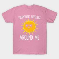 T Shirt Women Everything Revolves Around Me Harajuku Print Kawaii Tshirt Summer Short Sleeve Female T-Shirt Top Tee S rožinė
