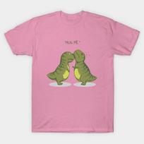 T Shirt Women Hug Me Funny Dinosaurs Harajuku Print Kawaii Tshirt Summer Short Sleeve Female T-Shirt Top Tee S rožinė
