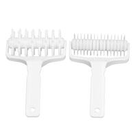 2 Pcs Pizza Dough Roller Docker Plastic Crust Hole Puncher with Long Handle for Pastry Pie Biscuits white