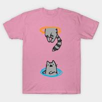 T Shirt Women Portal Cat Harajuku Print Kawaii Tshirt Summer Short Sleeve Female T-Shirt Top Tee 4XL gray
