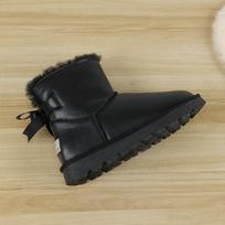 Women's Genuine Leather Sheepskin & Fur Snow Boots - Short, Non-Slip, Winter Wool Cotton Shoes Size 40, Thickened, Runs Small