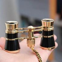 Retro Binoculars Metal Body With Chain Telescope For Women Girls juoda