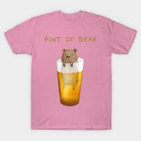 T Shirt Women Pint Of Bear Harajuku Print Kawaii Tshirt Summer Short Sleeve Female T-Shirt Top Tee S rožinė