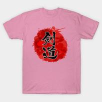 T Shirt Women Kendo Kanji Harajuku Print Kawaii Tshirt Summer Short Sleeve Female T-Shirt Top Tee S rožinė