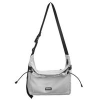 Crossbody Bag Female Student Japanese Tooling Wind Small Satchel Large Capacity Versatile Functional Slash Shoulder Backpack Casual Shoulder Bag pilka spalva