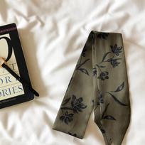 2022 Retro Hong Kong Floral Silk Scarf Headband: Versatile, Long, Decorative, Literary Style