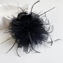 Feather Bow Shark Clip for Voluminous Hair - Autumn/Winter Fairy Headdress