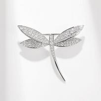 Xiliang Concubine's High-End Zircon Dragonfly Brooch - Elegant Suit Accessory gray