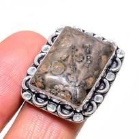 Leopard Skin Handmade 925 Sterling Silver Jewelry Ring Size 7 Q2r00