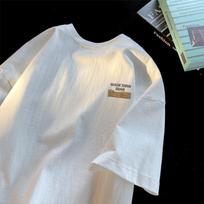 Short-sleeved Men's Summer Cotton Bottoming Shirt T-shirt Tide Brand Half-sleeved Trend All-match Hong Kong Style Japanese T-shirt American Casual XXXL balta