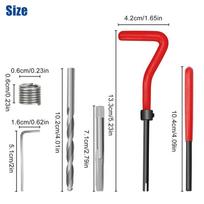 30 dalių sriegių remonto įrankių rinkinys M6 x 1,0 mm spiralinis grąžtas sriegių įdėklai pažeistiems sriegiams atkurti veržliaraktis sriegių re