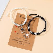 Poros apyrankė Pentagrama Poros kortelė Rankų darbo Universali Pintas Rankų virvelė Moteriška Dovana 2pcs/set
