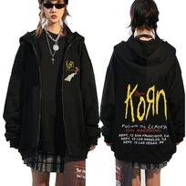Korn Follow The Leader 20Th Anniversary Zip Up Hoodies Metal Gothic Rock Band Zipper Hooded Sweatshirt Men Fashion Pullovers S