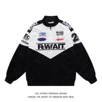 Unisex Hong Kong Style Baseball Jacket - Embroidered Patchwork for Men & Women L juoda