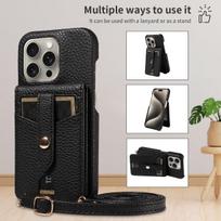 for IPhone16 15 14 13 Pro Pro Max Plus Phone Case with Makeup Mirror with Lanyard Card Slot Stylish Multi-functional Phone Case iPhone 15 Pro