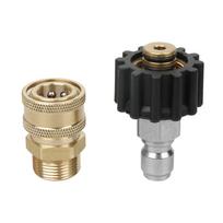 Slėginio plovimo adapterių rinkinys M22 14/15mm į 3/8 colio greito prijungimo atjungimo jungtis Plovimo žarnos sriegio rinkiniai Priedas 15 black