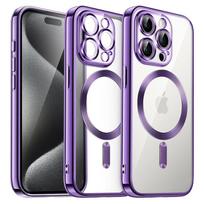 Magnetinis dengtas dėklas iPhone 16 15 14 Plus 13 12 11 Pro Max, kameros objektyvo apsauginis stiklas, skirtas Magsafe belaidžio įkroviklio dangteliui for iPhone 13 gray