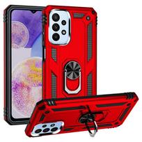 For Samsung Galaxy A23 Case Metal Ring Armor Shockproof Case For Samsung A23 A 23 GalaxyA23 SM-A235F Car Magnetic Holder Cover For SAM A23 5G red