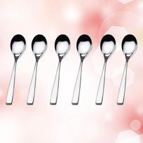 6 Pcs Beverage Mixing Stick Serving Spoon Small Spoons Dinner Soup Ladle Stainless Steel Teaspoons Coffee Square Handle XXL sidabras