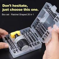 Mini Portable Screwdriver Set 26 in 1 Ratchet Screwdriver Set Magnetic Dual-purpose Batch Head Telescopic Screwdriver gray