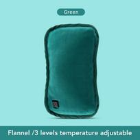 USB Rechargeable Hand Warmer Graphene 3 Gears Warming Hand Pillow Electric Heating Belly Winter Washable Soft Thermal Heated Bag žalia