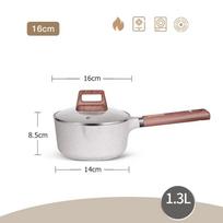 DONNOR 2QT Sauce Pan with Lid Nonstick Sauce Pot with Pour Spout Compatible with All Stovetops Kitchen Pots Induction Pot JT284 white