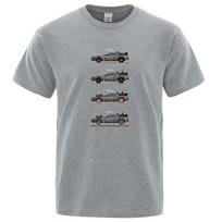 Retro Style Back To The Future Print Funny Tshirts Men Women Cotton T-Shirts Oversized Loose Tee Clothes S gray