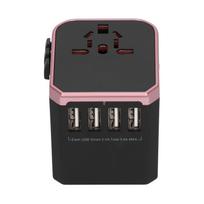 Tarptautinis kelioninis adapterio kištukas su 4 USB prievadaisTipas C prievadas      Kinijai (Rožinis ) rožinė