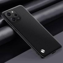 Luxury PU Leather Case For Xiaomi Redmi 12 4G 12C Cover Silicone Shockproof Full Protection Phone Case For Redmi 12C 12 C Coque For Redmi 12 matinė juoda spalva