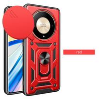 Armor Case For Honor Magic 6 Lite Magic 5 4 X9b X8b X7b X9a X8a X7a X9 X8 5G X7 X5 Plus Cover Lens Protection Ring Coque Fundas Honor Magic 6 Lite raudona