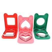 3pcs Sandwich Cutter and Sealer Sandwiches Maker for Lunch Boxes Bento Boxes Rectangular Red Round blue