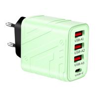 PD Įkroviklis USB Type C Didelės Spartos Greitas Greitas Įkrovimas Mobiliojo Telefono Sieninis Adapteris IPhone 16 15 14 Huawei Xiaomi Samsung S23 EU Plug žalia