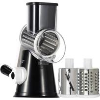 Virtuvinė rotacinė sūrio tarka 5 ašmenų sūrio smulkintuvas - rankinė sūrio tarka su sustiprintu siurbtuku ir 5 keičiamais būgneliais - lengva naudoti  3 Interchangeable Drums juoda
