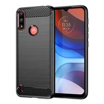Dėklas Motorola Moto E7 Power Moto E7i E7 Power dangtelis 6,51 colio anglies pluošto smūgiams atsparus silikoninis buferis Moto E7i Power For Moto E7 Power juoda