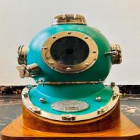 Nautical Diving Helmet Green Coating Finish Deep Sea Divers Nautical Marine Decor Scuba Diving  Best Gift Item