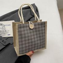 New Small Fragrant Style Crepe Bag Cute Souvenir Bag Linen Handbag Women's Lunch Box Bento Bag